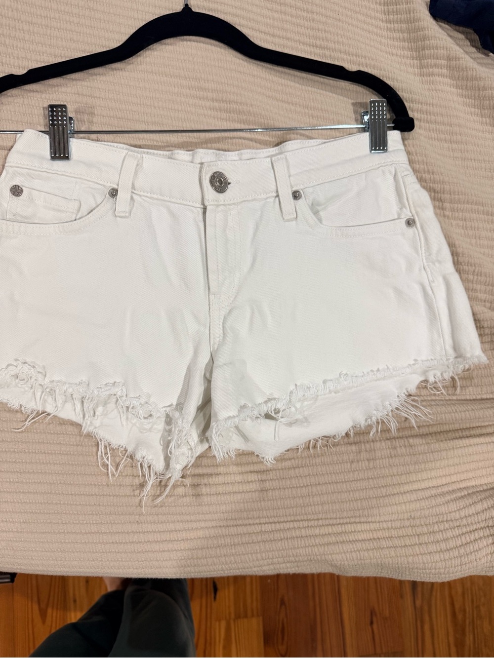 White Distressed Women's Denim Shorts